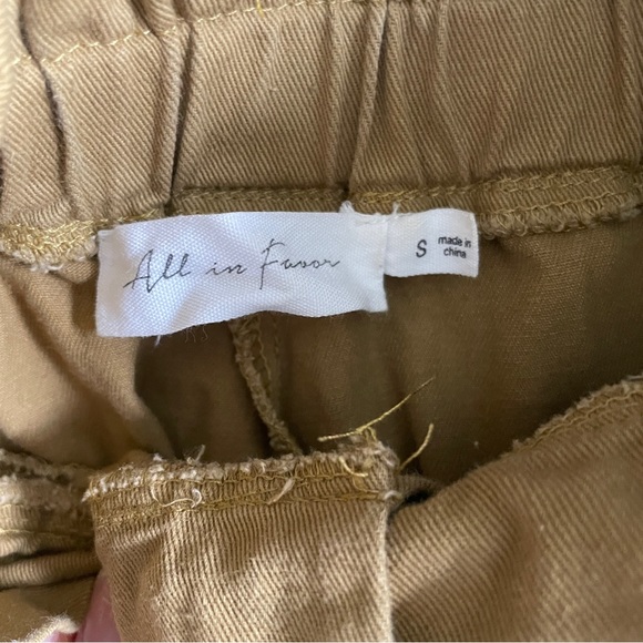 All in Favor Paperbag Belted Camel Colored Shorts - Picture 10 of 10